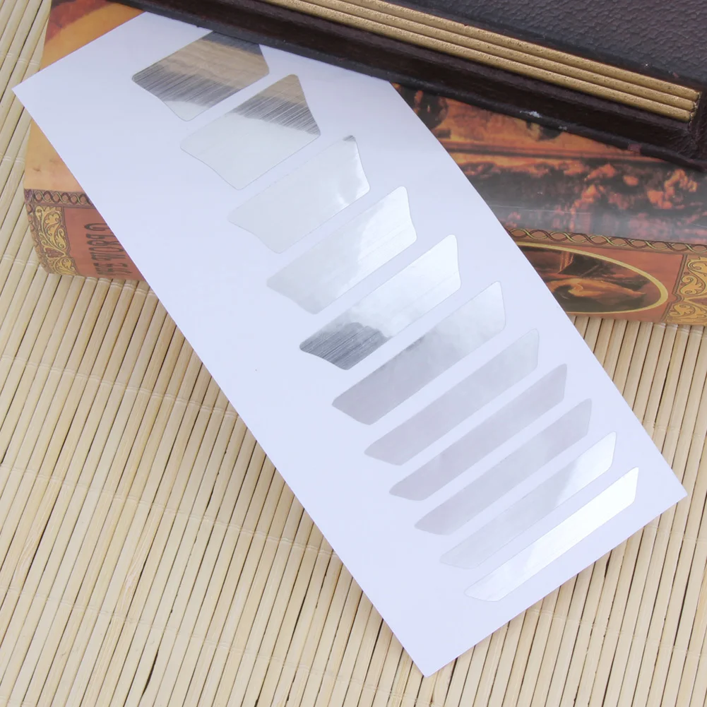 DIY Acoustic Guitar Inlay Sticker Replacement Trapezoid Electric Guitar Fretboard Markers Decals Parts Silver Guitar Accessories