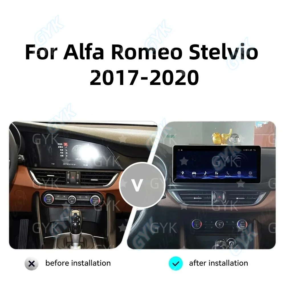 12.3 screen For Alfa Romeo Stelvio 2017-2020 Android 13 Octa Core 1920*720 Car Multimedia Player Stereo Receiver Radio GPS Navi
