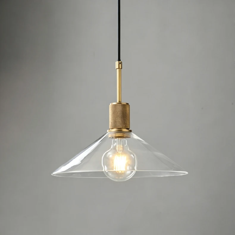 American Retro Copper-Colored Glass Restaurant Chandelier
