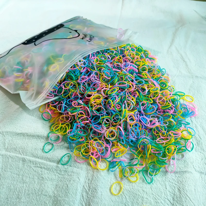 500 stücke Mädchen Bunte Einweg Gummiband Elastische Haarbänder Stirnband Kinder Pferdeschwanz Halter Bands Kinder Haar Zubehör – Detail 10