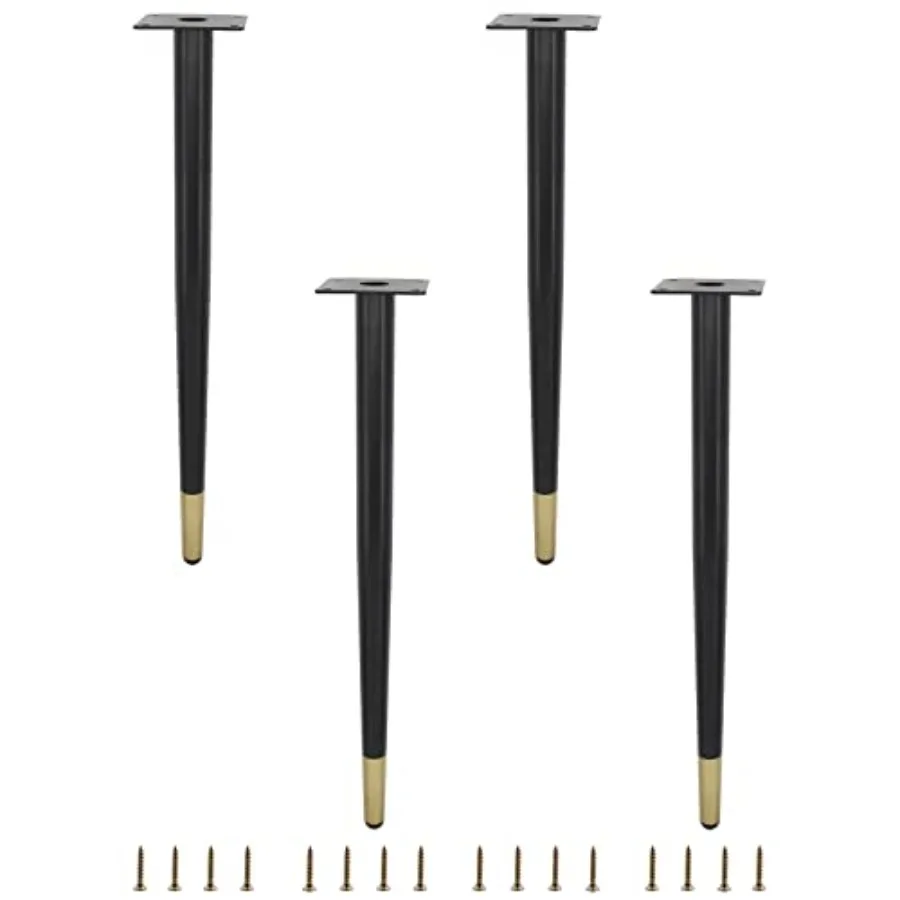 

4 Pack Furniture Legs Round Tapered Furniture Feet Heavy Duty Metal Feet for Sofa Cabinet Cupboard Bar Bed Table Chair Couch Ot