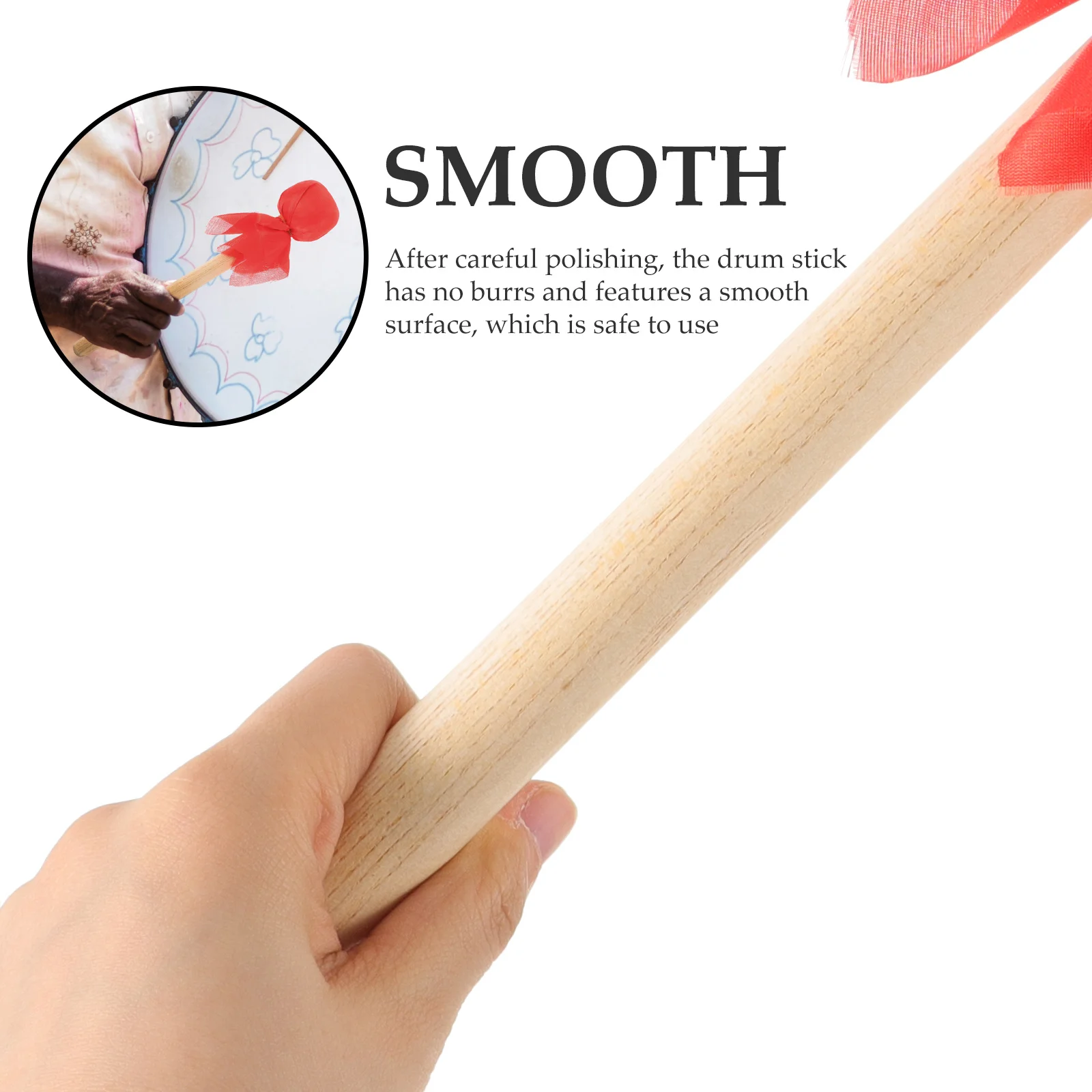 

Drum Mallet Wooden Handle Felt Material Sturdy Design Easy Hold Comfortable Polished No Burrs Drum Sticks