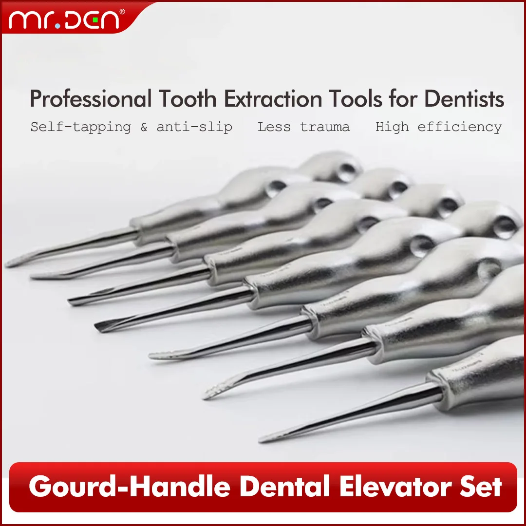 

MR DEN Brand New Minimally Invasive Dental Elevator Set with Gourd Handle Professional Tooth Extraction Tools for Dentists