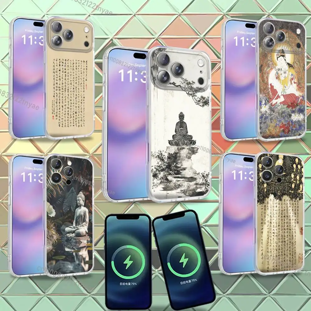 

Buddhist Buddha Scriptures Guanyin Phone Case For iPhone 16,14,11,17,13,15,12,Air,Plus,Pro,Max,E,Mini Frosted for Magnetic TPU