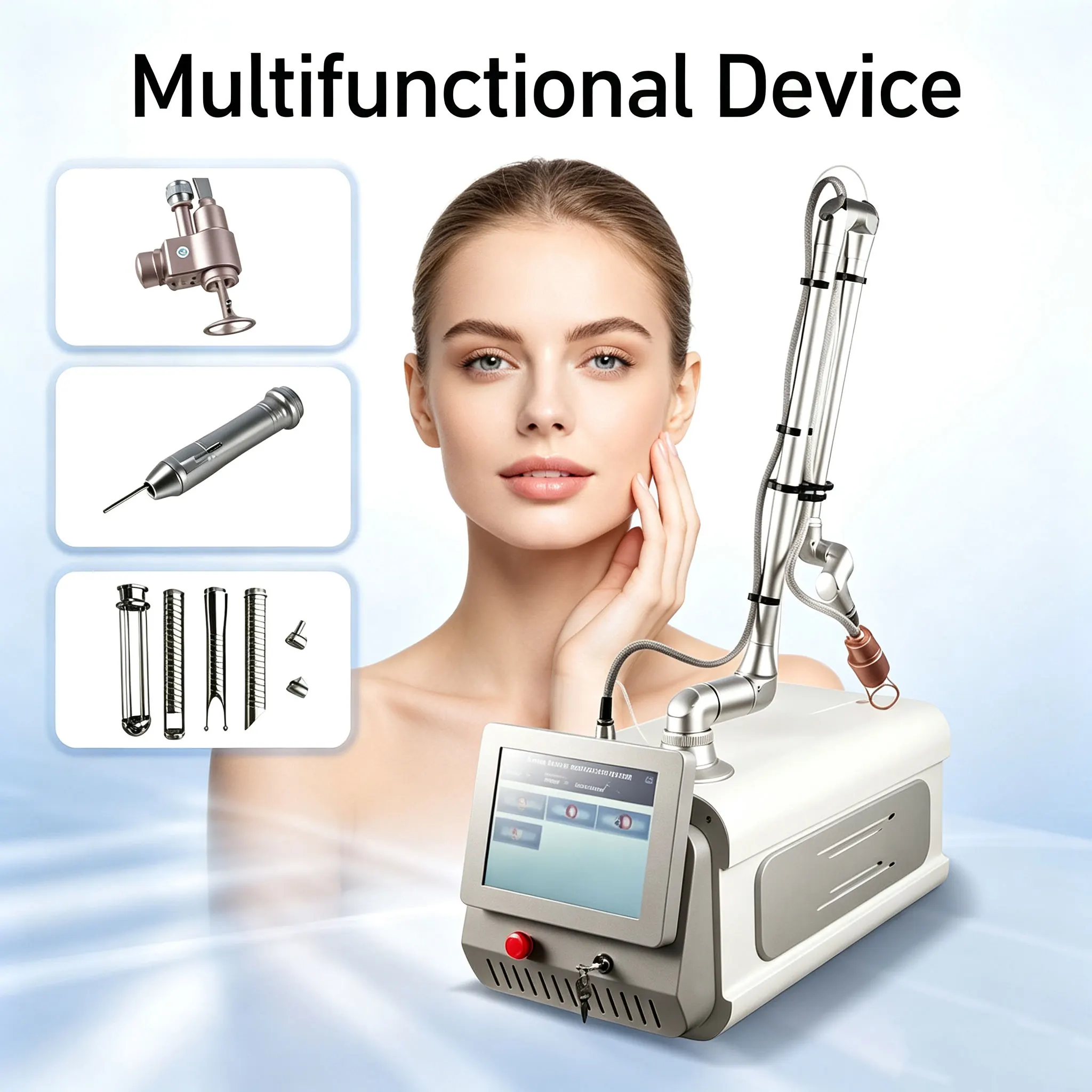 Multi Functional Carbon Dioxide device with Multiple Functions for Removing, Rejuvenating, and Repairing Skin. Beauty Salon Beau