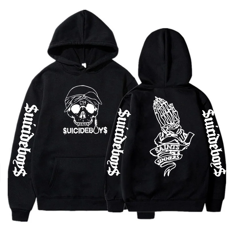 

2024 Suicideboys Skull Hoodie Men Women Harajuku Pullover Suicideboys Sweatshirt Hip Hop Street Style Rapper Traf Autumn Winter