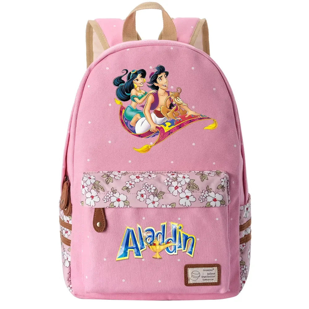 Kawaii Jasmine Princess Girls Kids School Book Bags Women Bagpack Teenagers Schoolbags Canvas Travel Laptop Backpack