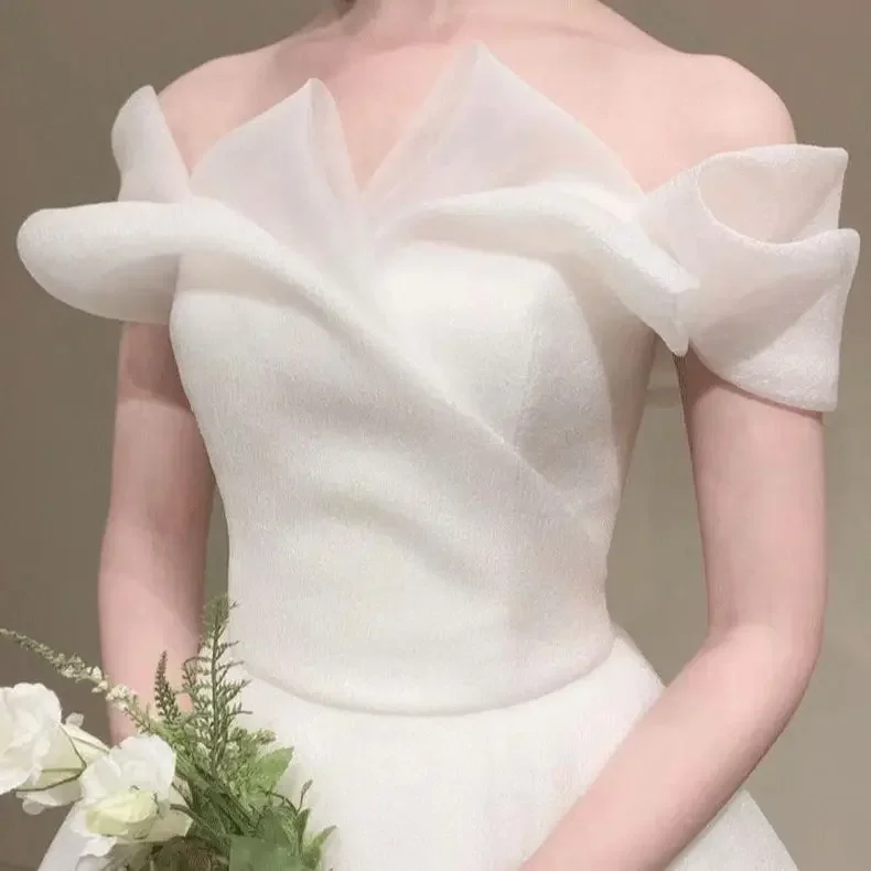 

Elegant Off The Shoulder A Line Wedding Dresses Simple Long Vestidos De Novia Sukienka Na Wesele Custom Made Plus Size