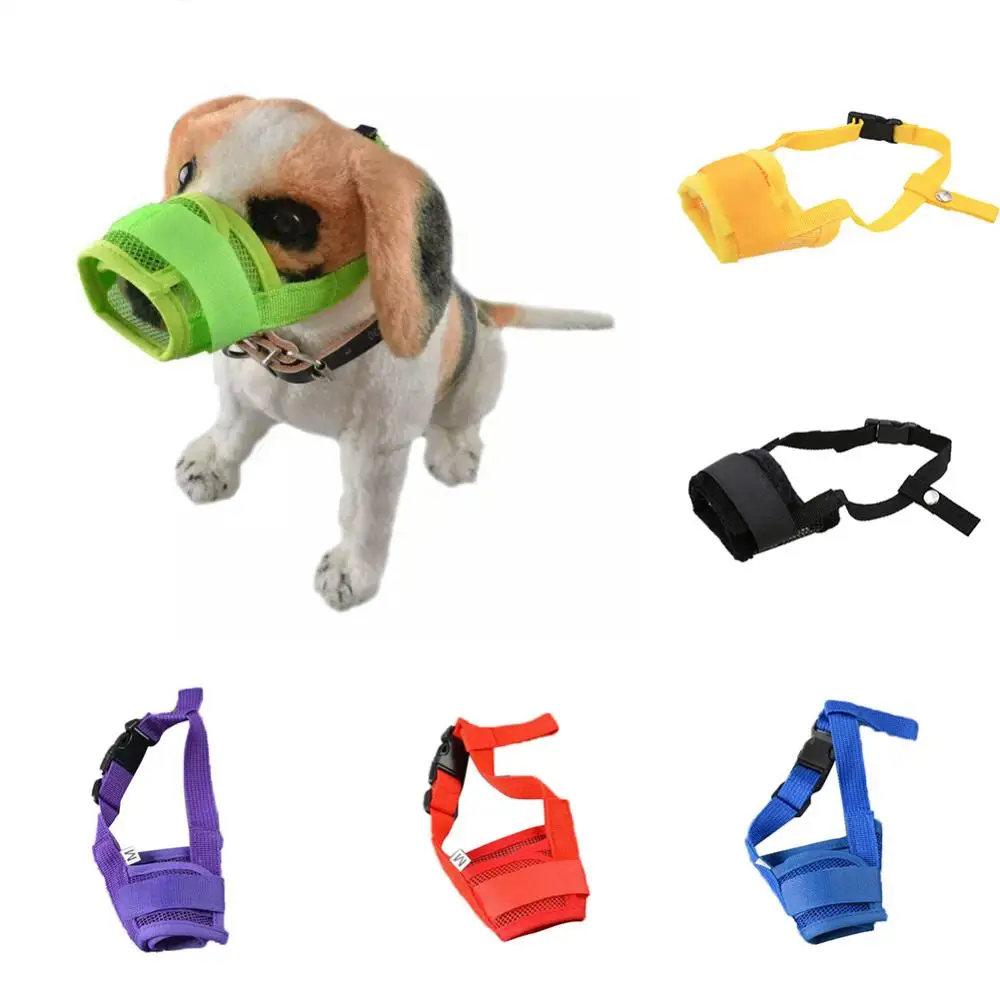 Anti Barking Dog Muzzle Adjustable Puppy Mouth Cover Mask Anti Biting Dog Muzzle Small Large Dogs Breathable Pet Mouth Muzzles