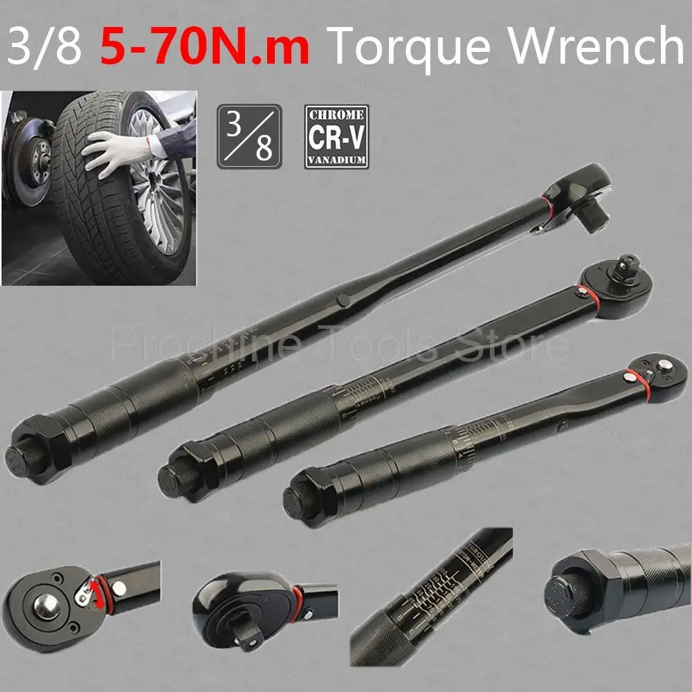 5-70Nm Bicycle Torque Wrench 3/8 Professional Dynamometric Mechanical Workshop Tools For Car Drive Repair Ratchet Key Spanner