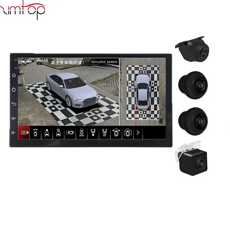 

9 10"inch android player 360 Bird View System 4 Camera 3D DVR HD 1080P Recorder / Parking Moni-toring machine