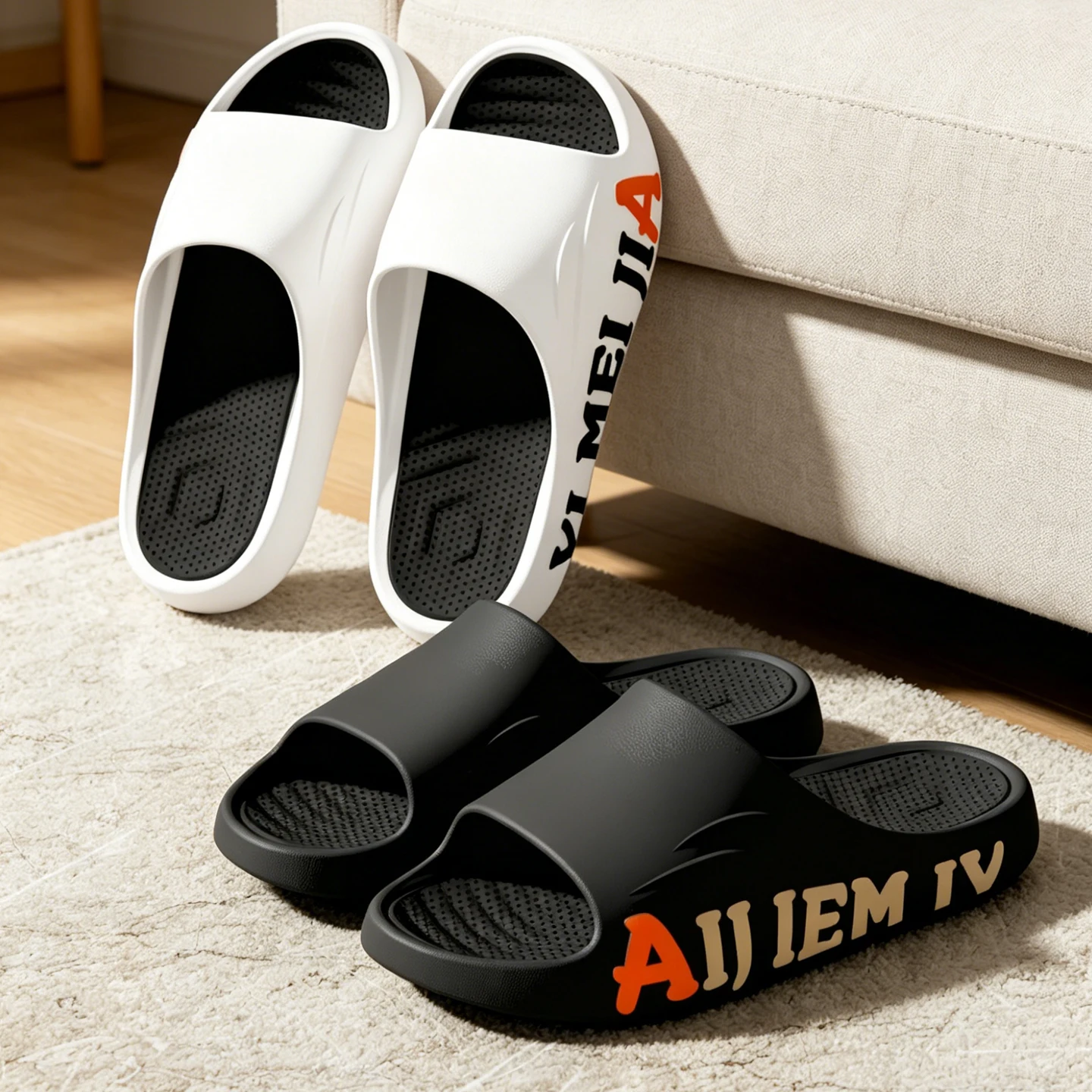 Zweifarbige Herren-Slipper für den Sommer, Indoor-Outdoor-Sandalen, Strand-Freizeitschuhe, weiche Sohle, Slides, Walking-Slipper, neuer Trend