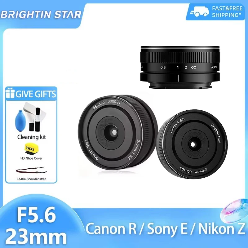 

Brightin Star 23mm F5.6 Full Frame Wide Angle Portrait Camera Lens For Canon RF R5 Sony E A7III ZVE10 A6400 XT10 Nikon Z Z9 Z6II