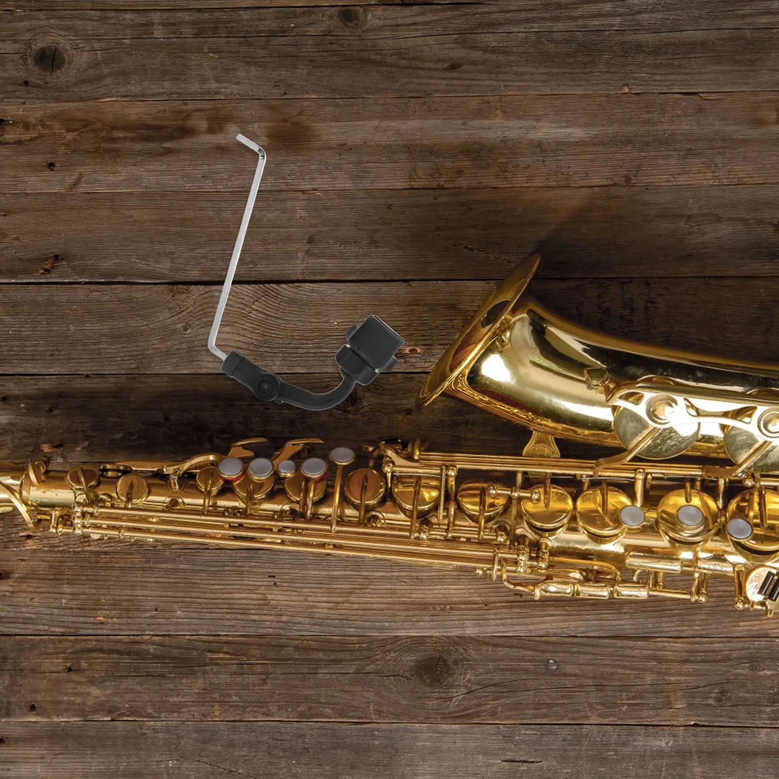 Alto Saxophone Phone Holder Black Sturdy Saxophone Lyre Mount Music Clip for Hands-Free Phone Use Sheet Music Reading