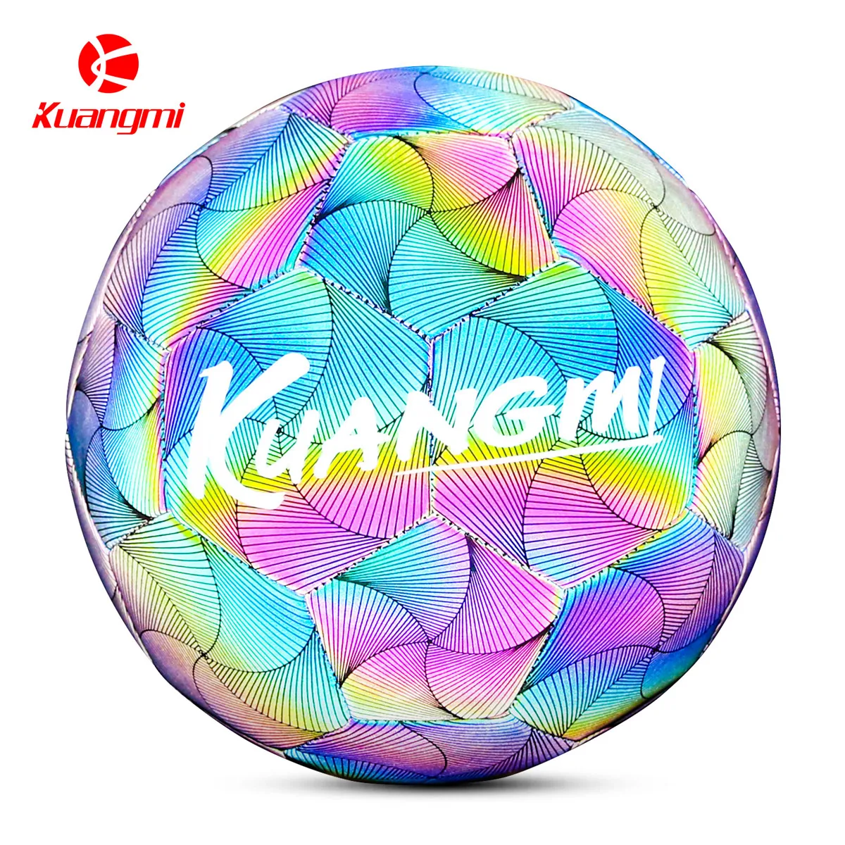 

Kuangmi Reflective Football Size 5 Student School Team Match Training Sports Machine-Stitched Soft PU Soccer Balls