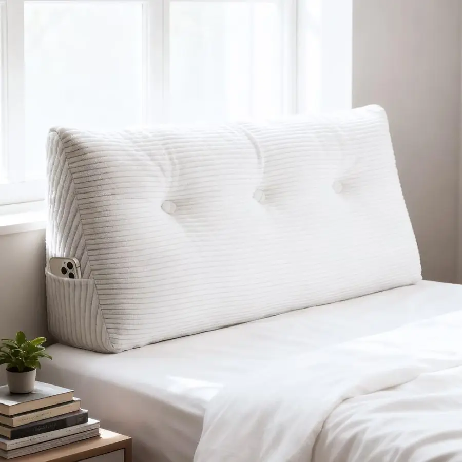 

Подушка-клин для изголовья кровати (твин, твин-экстра-лайж), треугольная подушка для изголовья, подушка для чтения для кушеток и двухъярусных кроватей