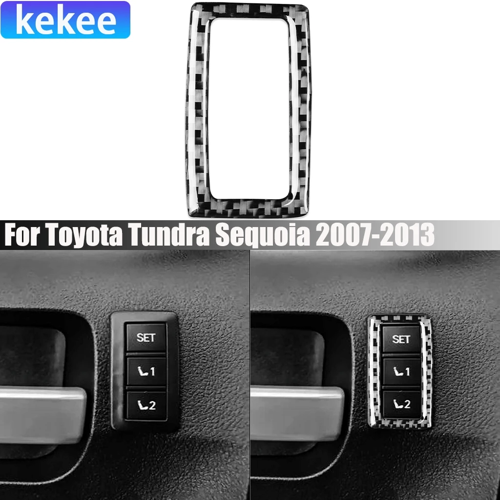 

Carbon Fiber Car Accessories Seat Memory Switch Modified Interior Trim Cover Soft Sticker For Toyota Tundra Sequoia 2007-2013