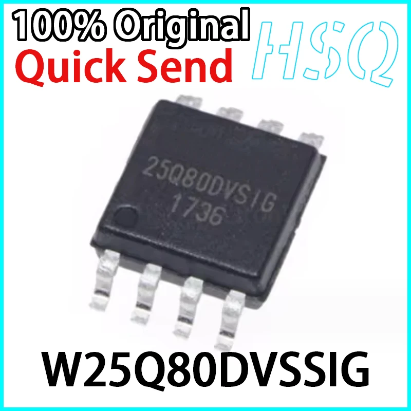 

10 шт., оригинальный чип памяти w25q80dvcome 25Q80DVSIG SOP-8, новая модель