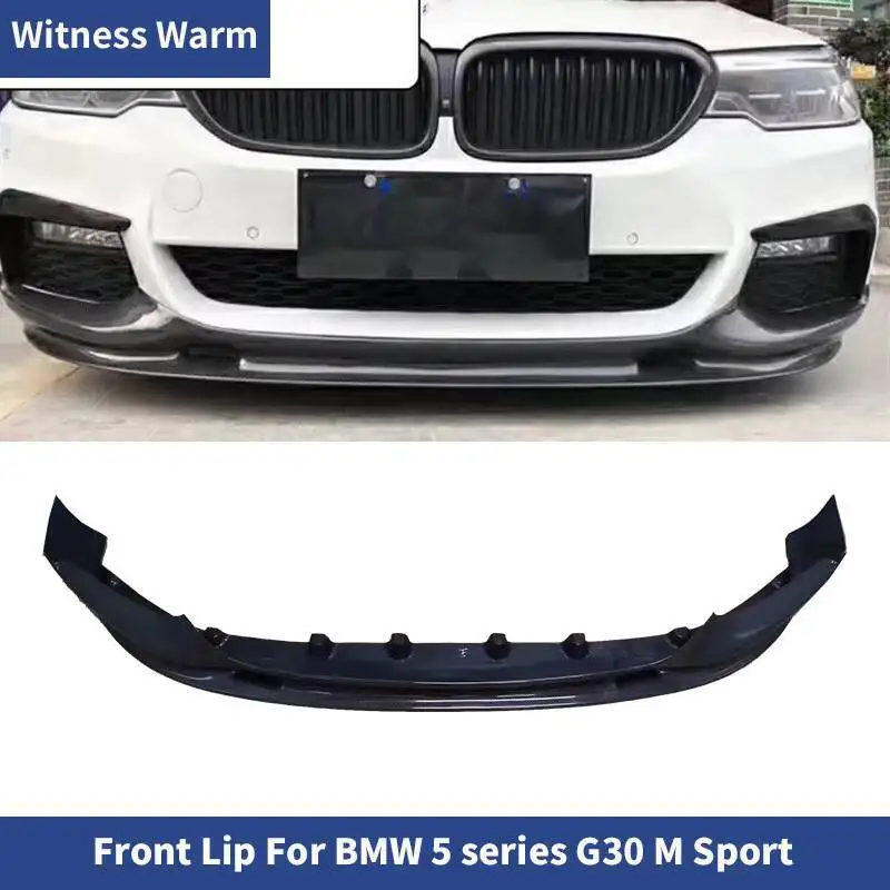 Carbon Fiber Front Bumper Lip Spoiler Splitter for Bmw G30 G38 m Sport Bumper 5 Series 530i 540i Car Body Kit 2016+
