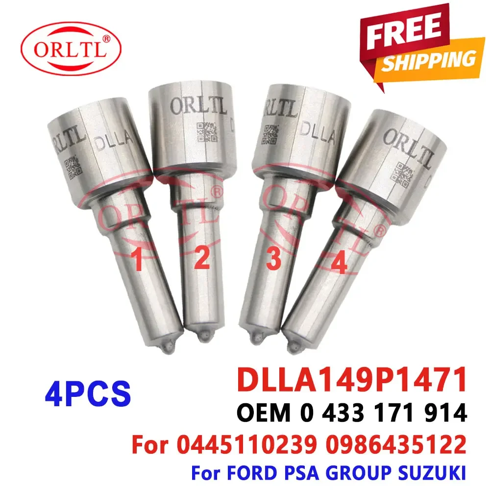 

НОВЫЕ форсунки DLLA149P1471 0433171914 0 433 171 914 для FORD SUZUKI 0 445 110 239 0986435122 0445110239, дизельные топливные распылители, 4 шт.