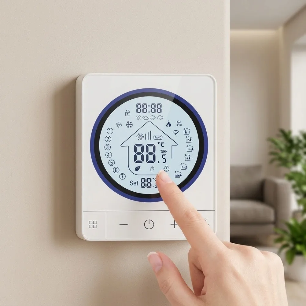 For Smart Digital Thermostat 5+1+1 Programmable Temperature Controller ABS Material Backlit LED Display For Home Heating Cooling