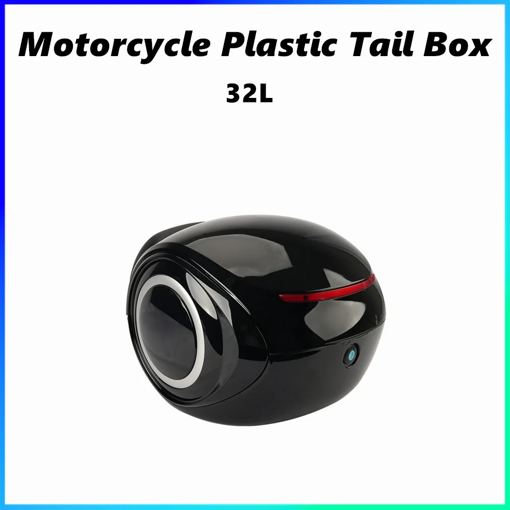 

Motorcycle Rear Top Box 32L Electric Bike Luggage Carrier Box Full Helmet Storage Box universal plastic trunk