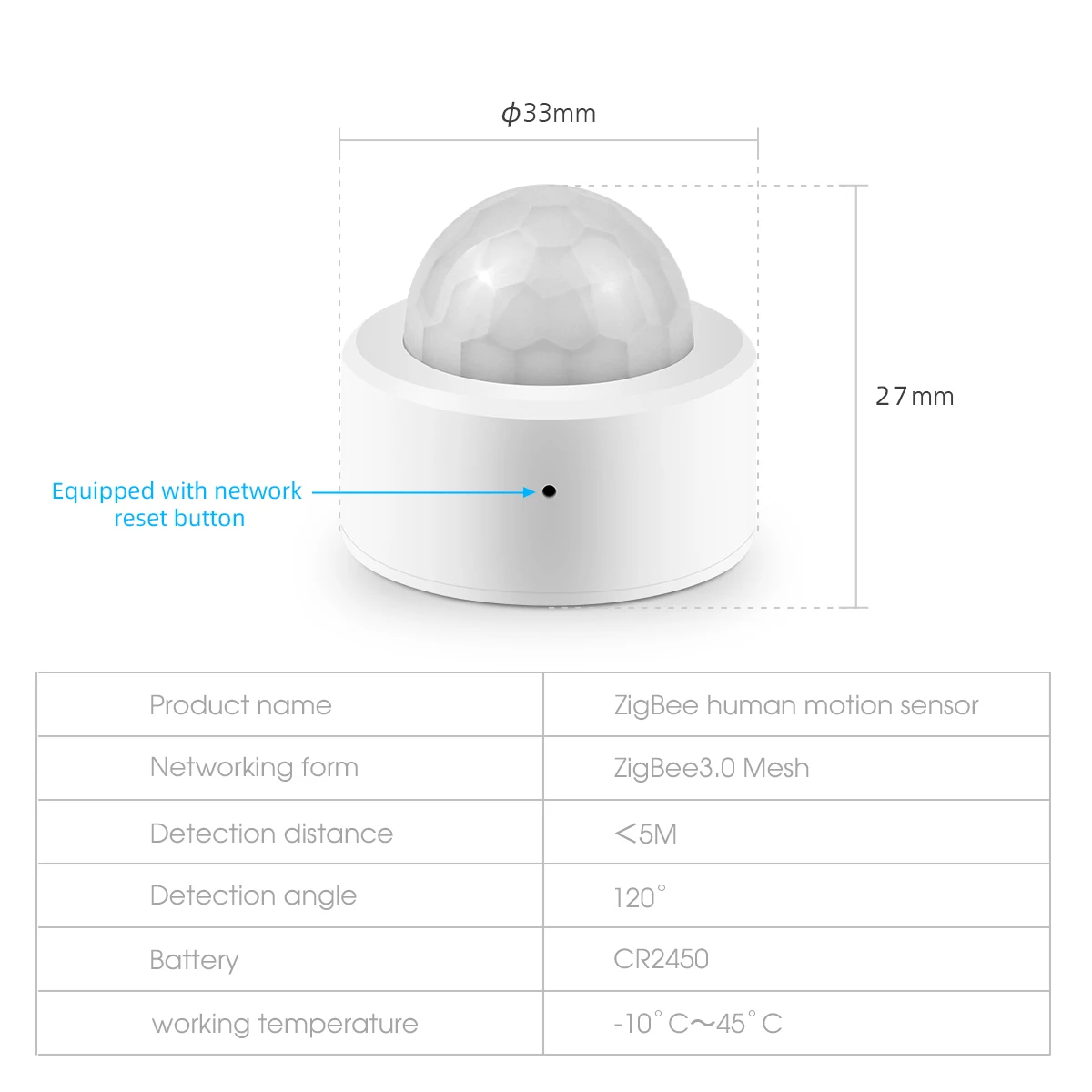 Zigbee Human Infrared Sensor Tuya Smart Life Security Alarm Mini Body Infrared Detector Suitable for Alexa Google Home Gateway