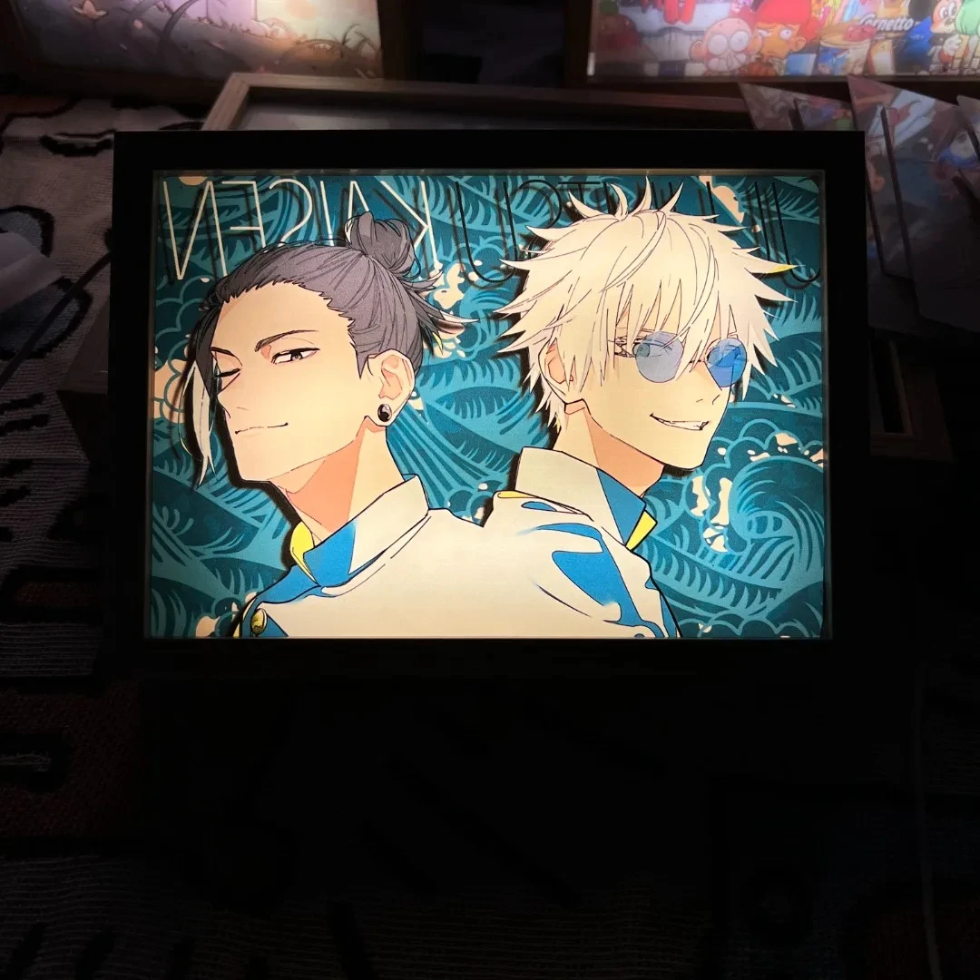 Jujutsu Kaisen Anime LED Night Light, Figura Gojo Pintura Decoração, Foto Satoru, Decoração do quarto, Boneca modelo, Presente de aniversário infantil