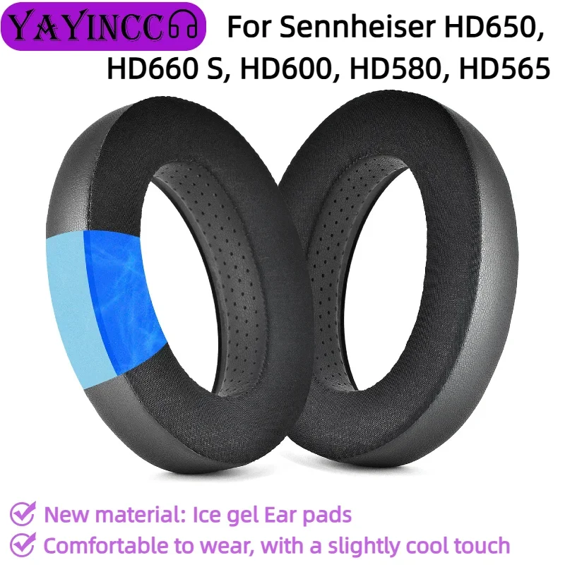 

Replacement Ice Gel ear pads For Sennheiser HD650, HD660 S, HD600, HD580, HD565 Headset Repair and replace parts