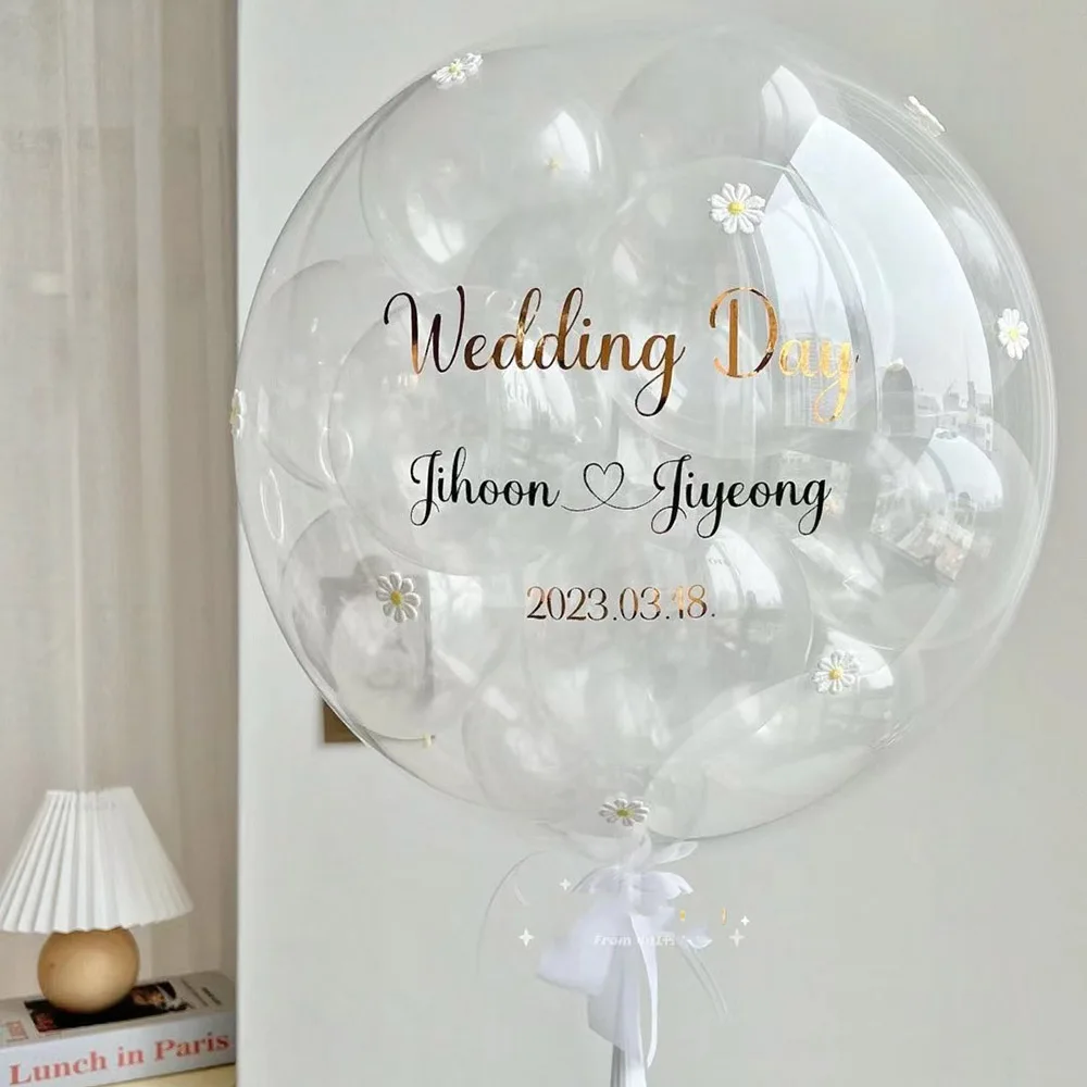 Custom Name Balloon Stickers Bubble Balloon Personlised Name Sticker Wedding Baptism Baby Shower Birthday Party Decorations