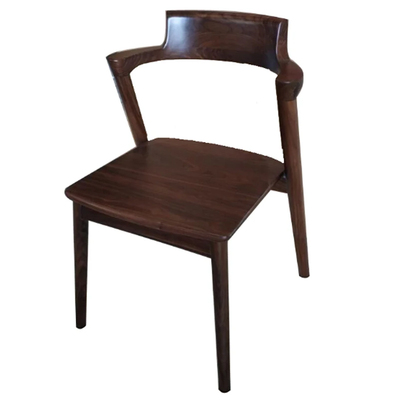 All solid wood back chairs, writing chairs, office chairs, simple modern North American black walnut chairs