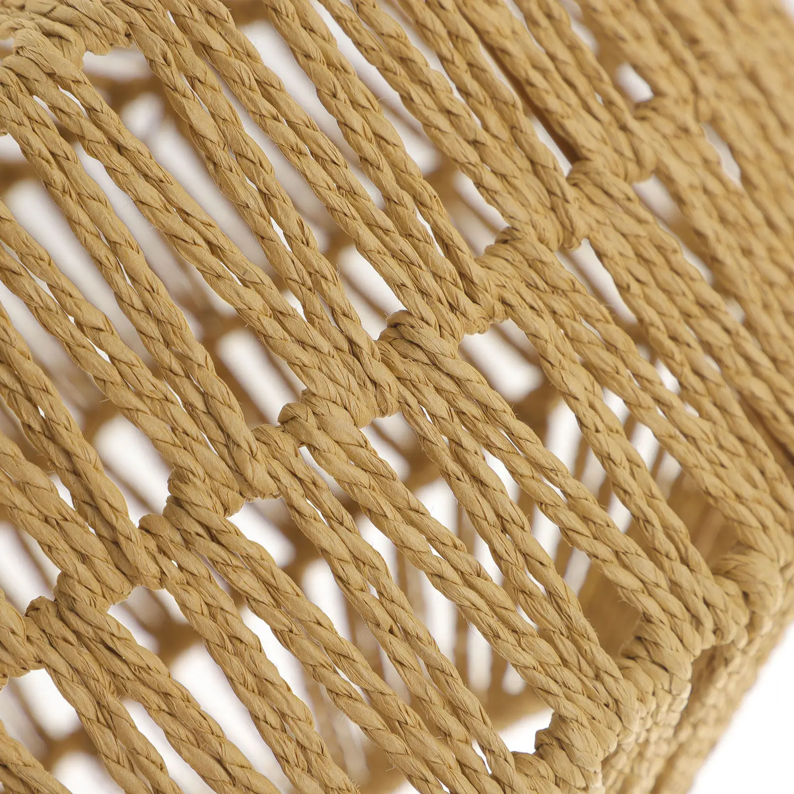Hanging Retro Paper String Lampshade Industrial Style Ceiling Lamp Shade Woven Barrel Design Warm Light Cover for Room