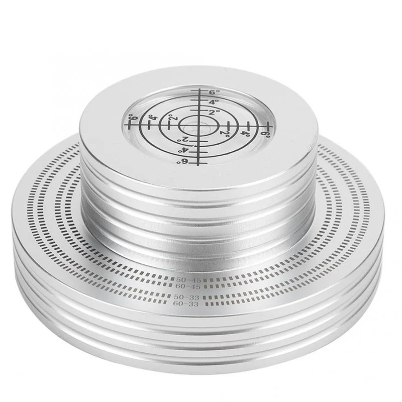 Aluminium Platenspeler Gewicht Draaitafel Bubble Niveau 50Hz 60Hz Lp Vinyl Disc Stabilizer Schokdemper Base Balance Zilver zwart