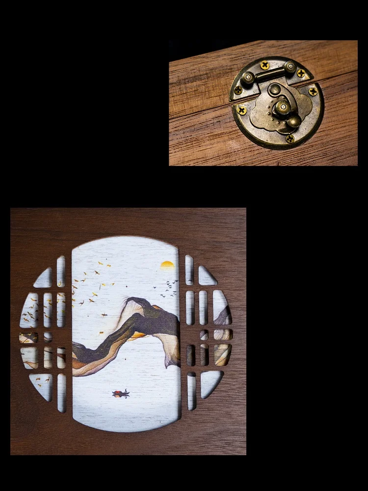 Chinese Style  Wood White Wine Cup Set with Crystal Gold Foil Dividing Pouring Cup Bullet Cup Drink Dish Home Gift view 4