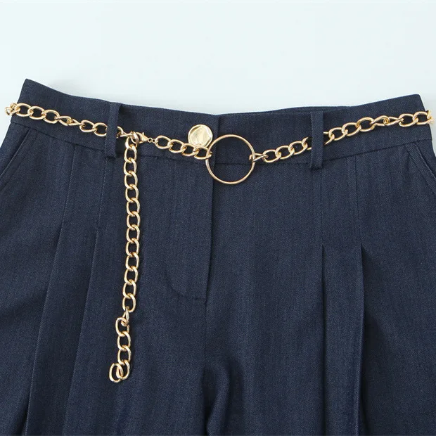 الأوروبية والأزياء الرجعية عارضة تنوعا سلسلة حزام السراويل الطويلة عارضة #3