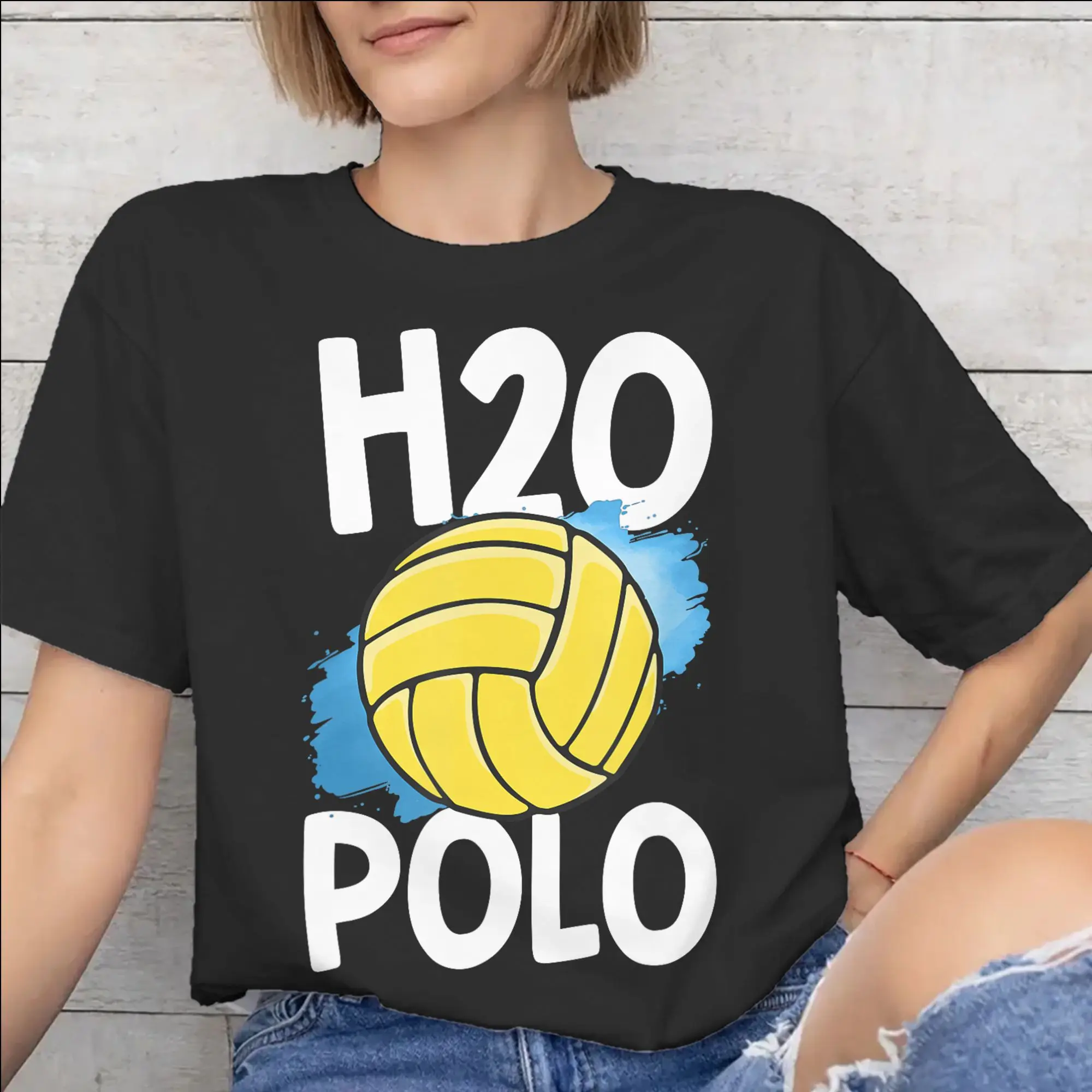 Printed Water Polo Player  T Shirt for Men Women  Cotton Tee Shirt Short Sleeve Clothing