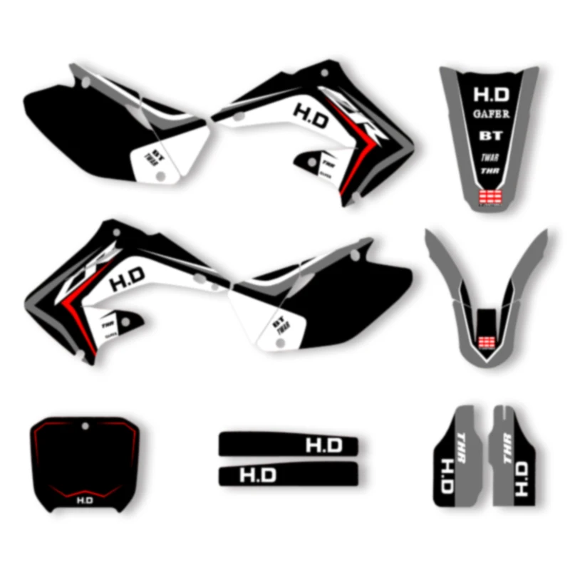 

DSMTECH Motorcycle Graphics Background Decal Stickers Kits for Honda 2002 2003 2004 2005-2012CR 125 250 005