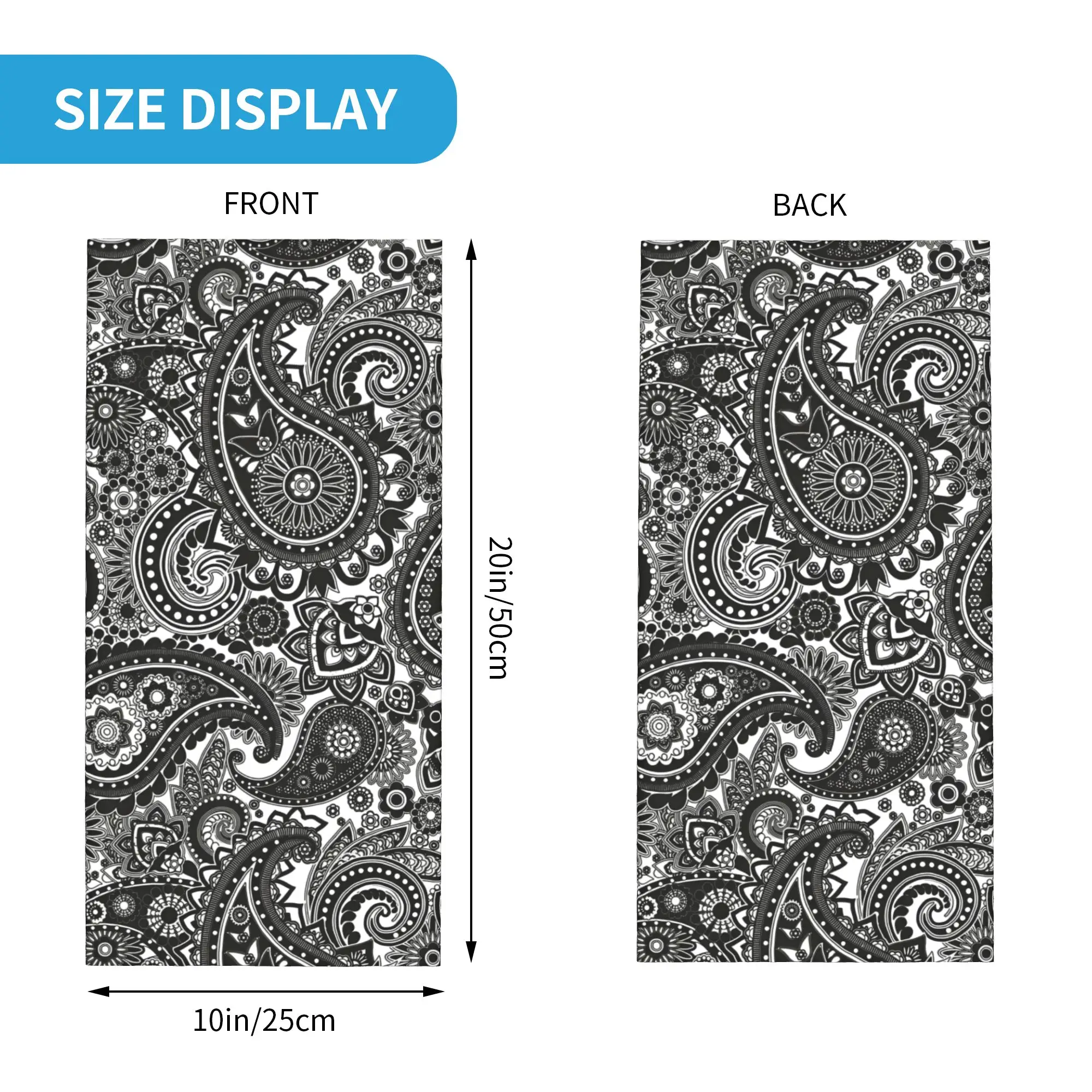Custom Paisley Winter Headband Neck Warmer Women Men Hiking Hunting Tube Scarf Floral Pattern Face Bandana Gaiter