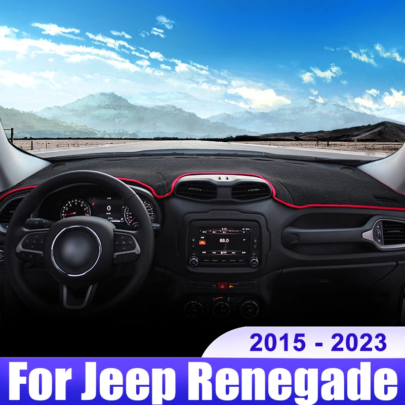 For Jeep Renegade 2015 2016 2017 2018 2019 2020 2021 2022 2023 Car Dashboard Cover Dash Mat Sun Shade Non-slip Pad Accessories