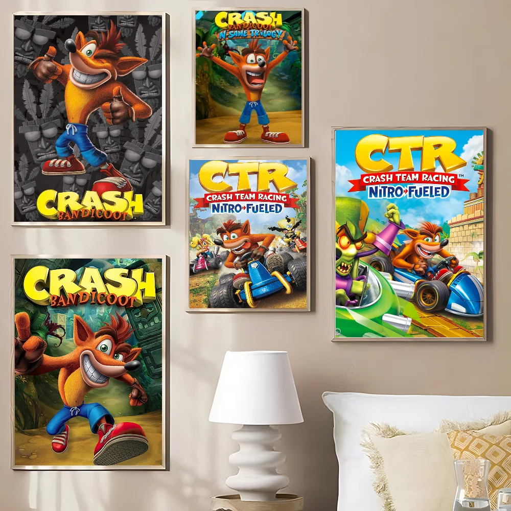 C_CrashS_B- Bandicoot Game Classic Vintage Posters Vintage Room Home Bar Cafe Decor Nordic Home Decor