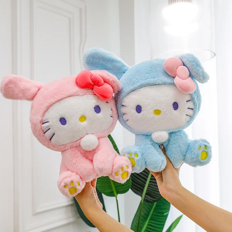 Sanrio nuevo lindo conejo gatito gato peluche juguete grande HelloKitty muñeca Kawaii peluche juguete niños cumpleaños regalo de Navidad