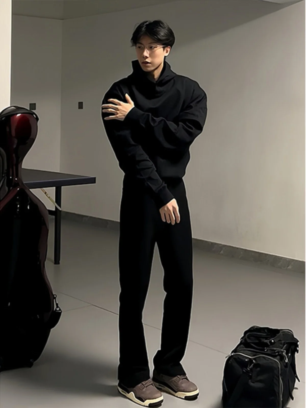 

Bla High Waist Soft Jeans Men's Straight Leg Trendy Haome High Street Narrow Version Flared Jeans Casual Youthful Wear