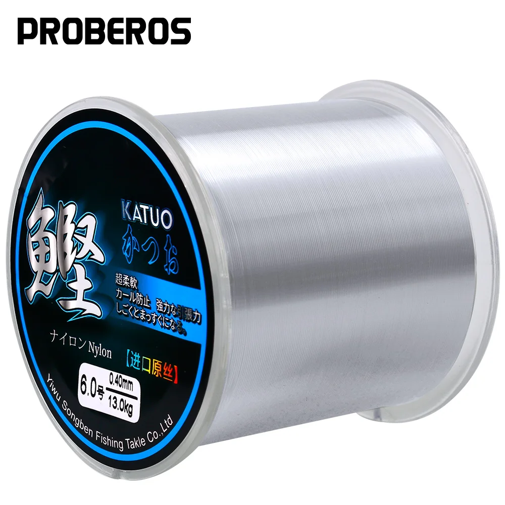 PROBEROS 500m Nylon Fishing Line 1.2-8.0# Leader Fishing Rope Durable Monofilament Wire Sea/Freshwater Rock Bass Fishing Tackle