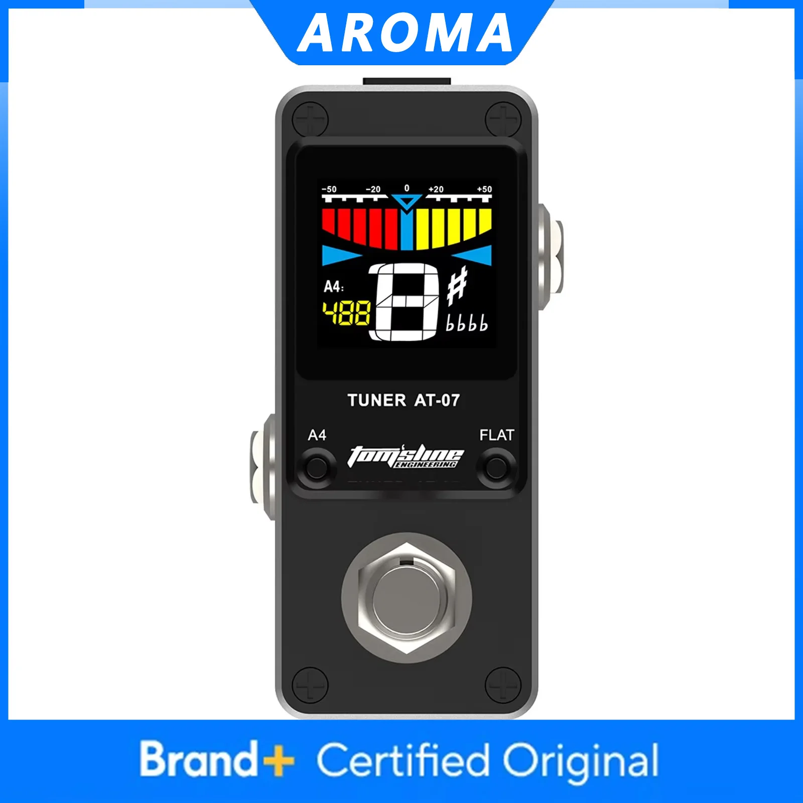 

Педаль-тюнер AROMA AT-07 Mini для гитары, хроматический тюнер, металлический корпус, HD-дисплей, аксессуары для гитары