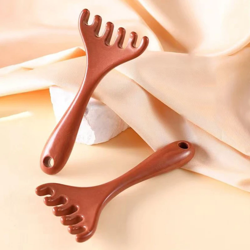 Plastic Six-Claw Scalp Massager Gua Sha Tool Back Scratcher Spa Handheld Meridian Massage Comb Smooth Hair Care