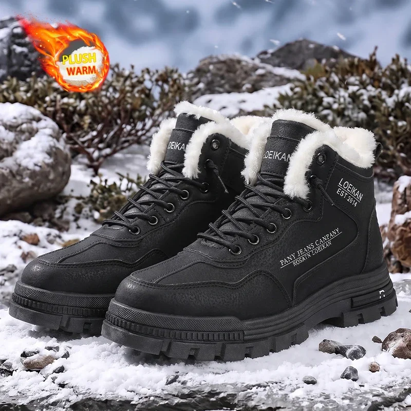 Men's High Top Casual Sneakers, Dense Faux Fur Lining, Long-lasting Warmth for Cold Winter Outings & Daily Strolls