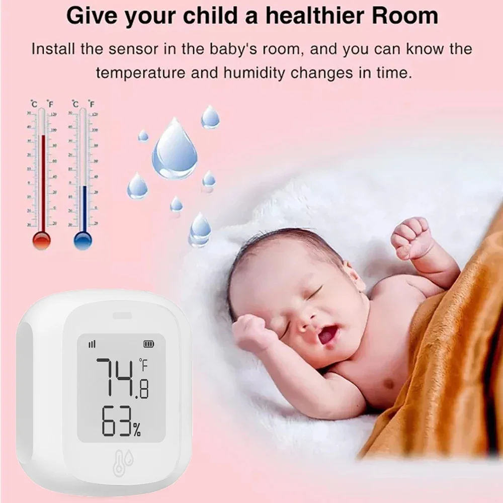 Tuya WiFi ZigBee Temperature Humidity Sensor Smart Home Automation Indoor Thermometer LCD Display Support Alexa Google Assistant