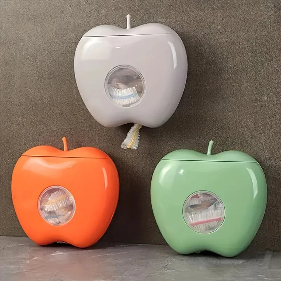 1PC apple shaped plastic packaging storage box, film mounted dustproof box, food cover dustproof packaging box, household kitche