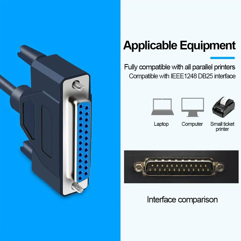 1.2m USB do DB25 żeński kabel konwertera kabel do drukarki LPT 25 Pin Laptop PC do drukarki przewód kompatybilny z systemem