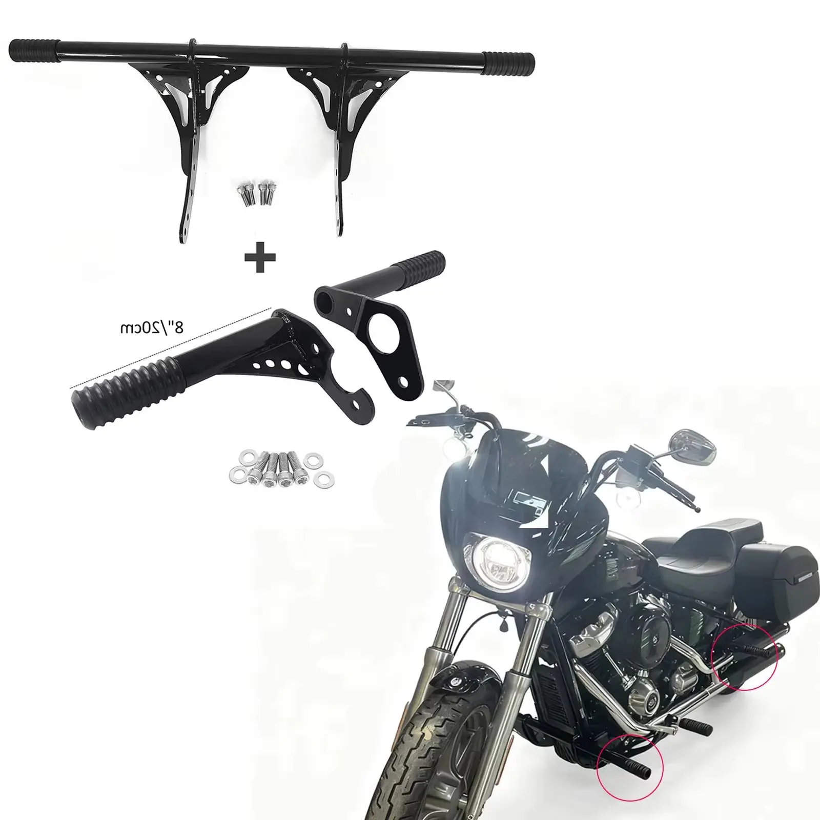 

Защитные слайдеры для мотоциклов, передние дуги безопасности, защита двигателя для Harley Softail Street Bob Low Rider ST Fat Boy 2018-2025